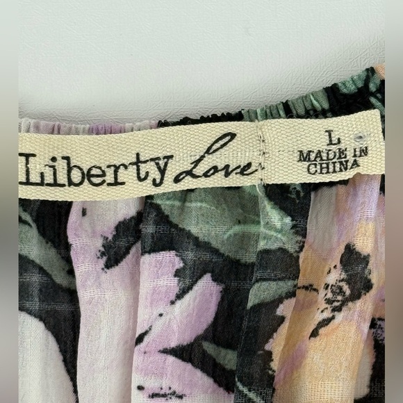 NWOT Liberty Love Women’s Black Floral Smocked Mini Dress Size L - Picture 10 of 11